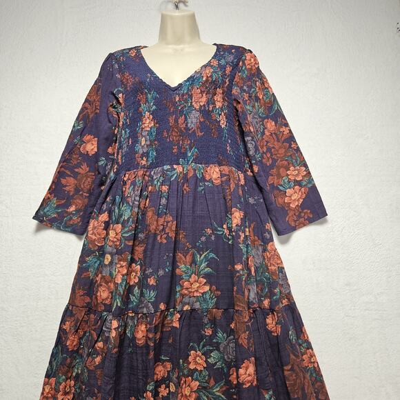 NWT Natural Life Womens SZ M Isabella Floral Maxi Dress Resortwear Cottagecore - Picture 4 of 10